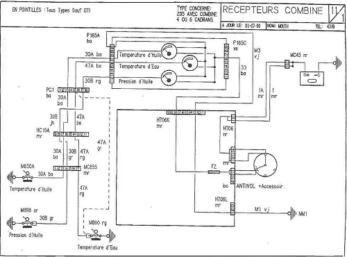 cablage pression huile 205